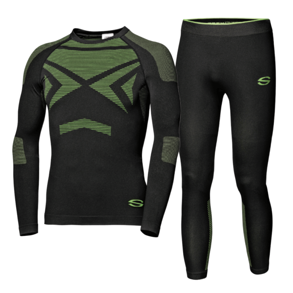 Apatinis termo kostiumas Sir Safety System, juodai-žalias