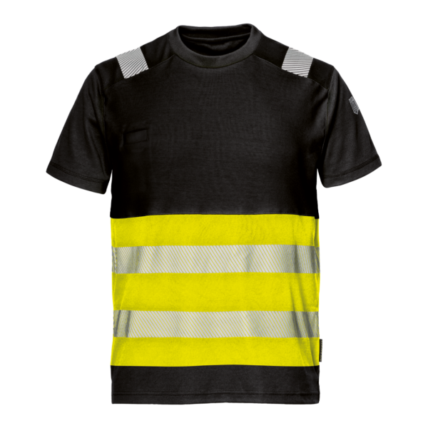 HIVIS marškinėliai trumpomis rankovėmis SIR SAFETY CONTRAST, juodi